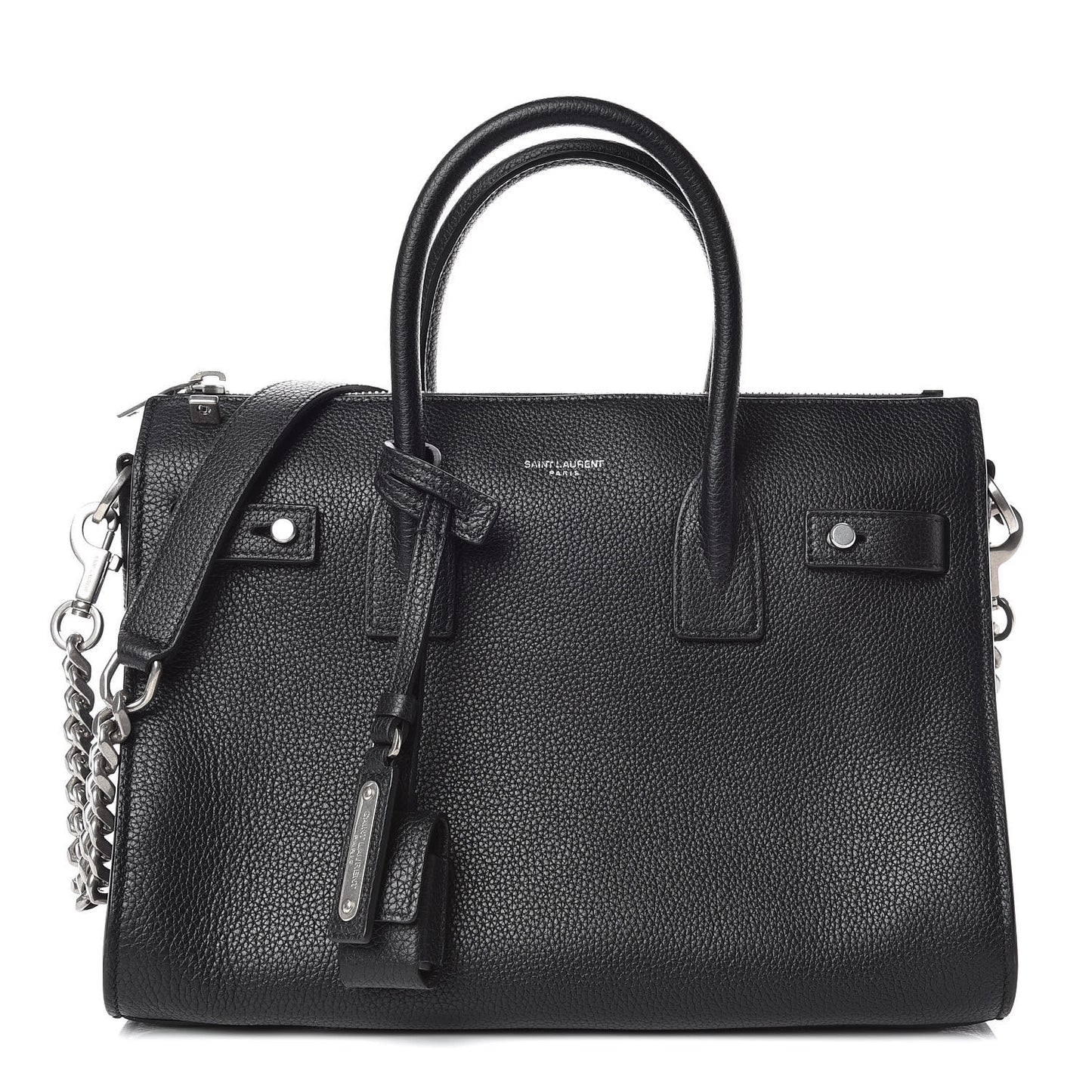 Grained Calfskin Baby Souple Sac De Jour Black