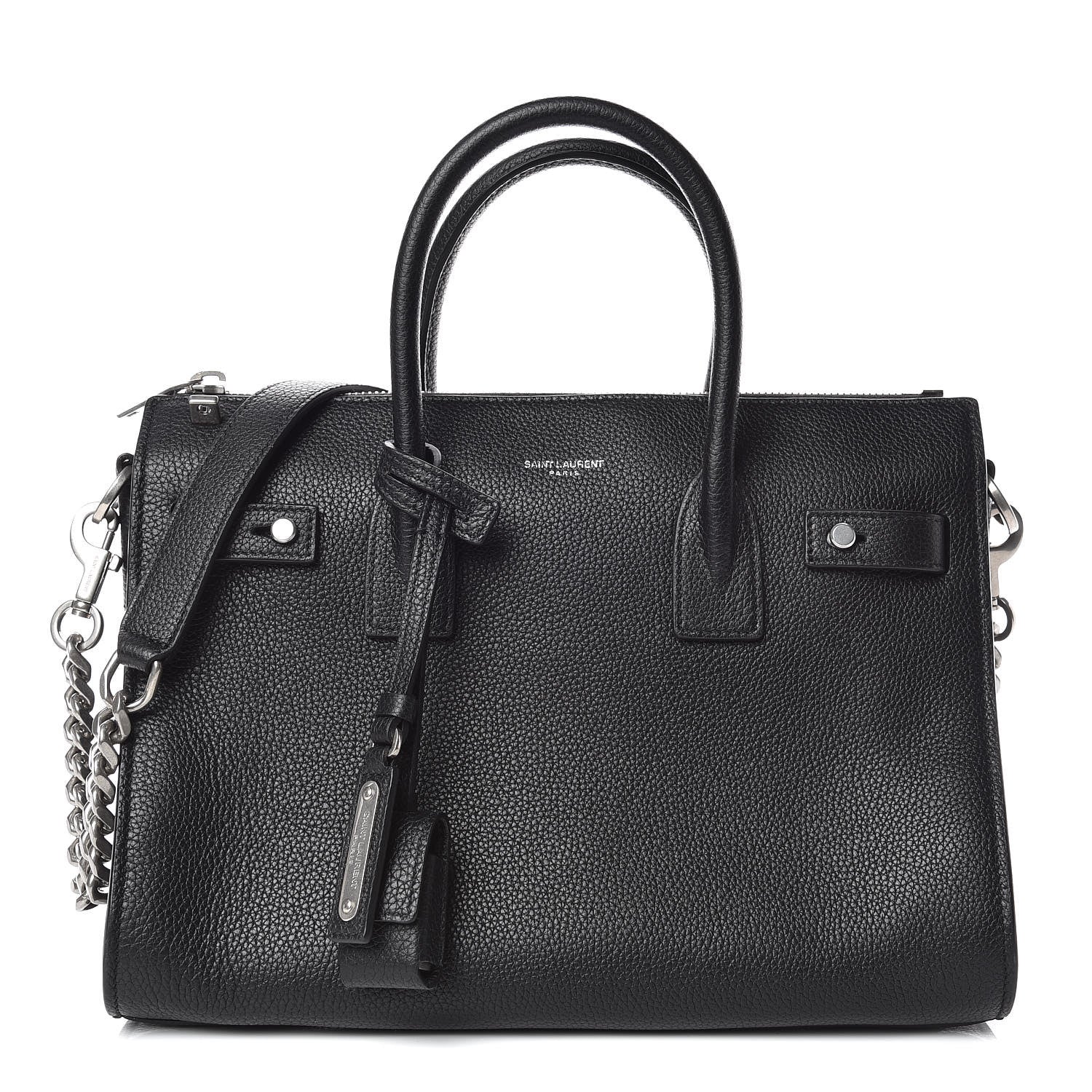 Saint Laurent Grained Calfskin Baby Souple Sac De Jour Black 1 of 12