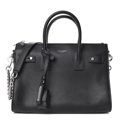 Saint Laurent Grained Calfskin Baby Souple Sac De Jour Black 1 of 12