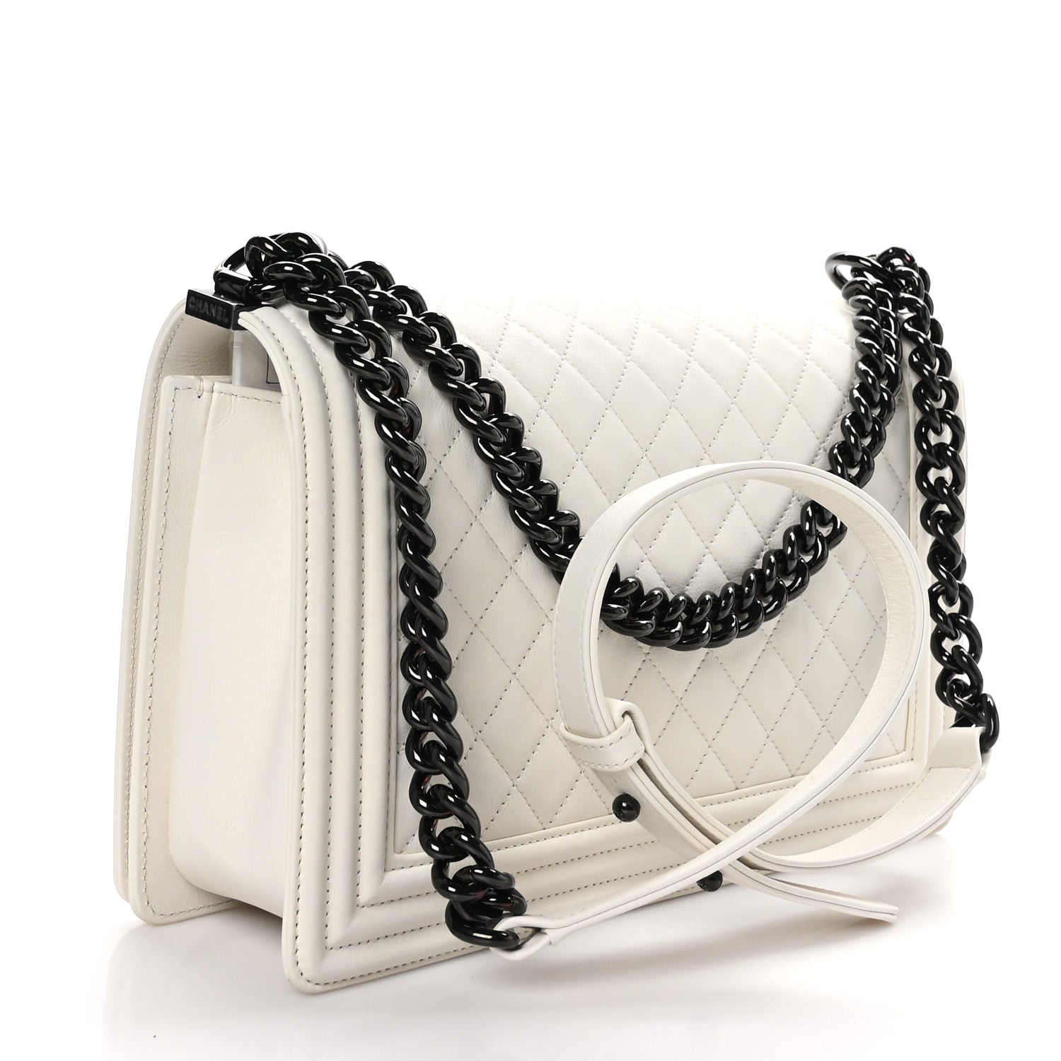 Chanel Calfskin Quilted New Medium Boy Flap Ivory 3 of 9