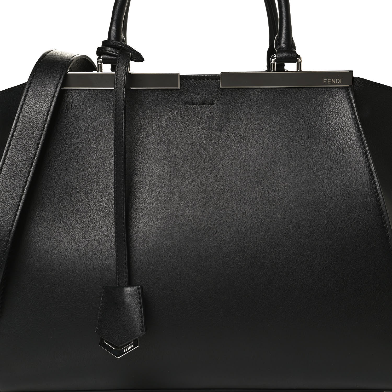 Fendi Vitello Dolce Petite 3jours Tote Black 8 of 12