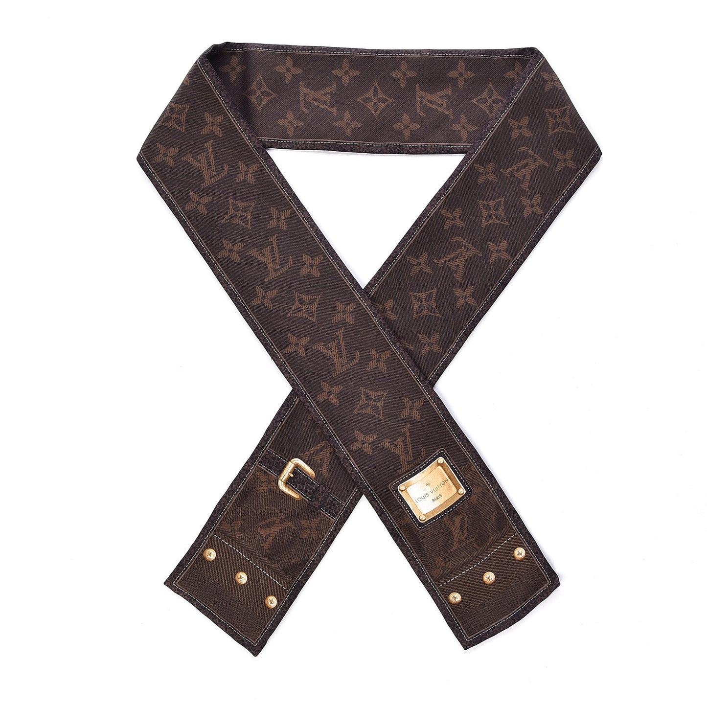 Silk Monogram New Denim Bandeau Ebene