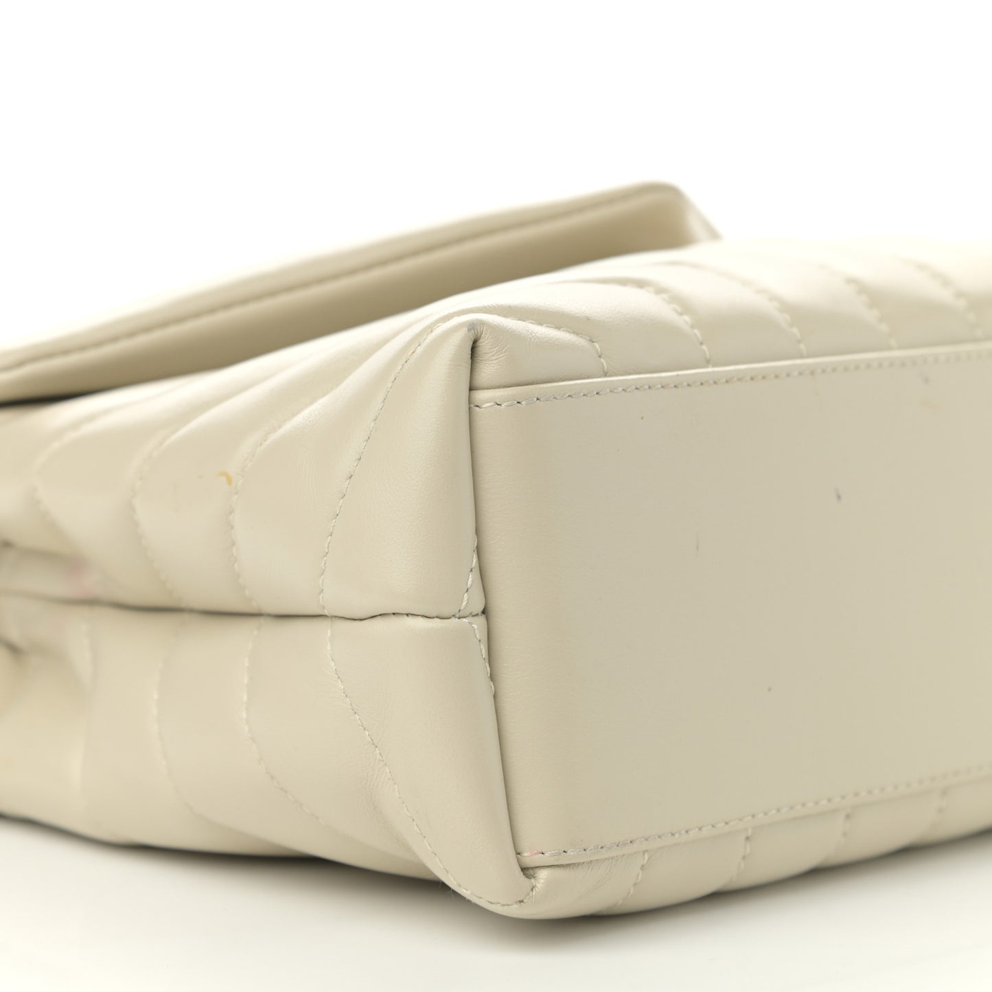Calfskin Y Quilted Monogram Small Loulou Chain Satchel Ivory