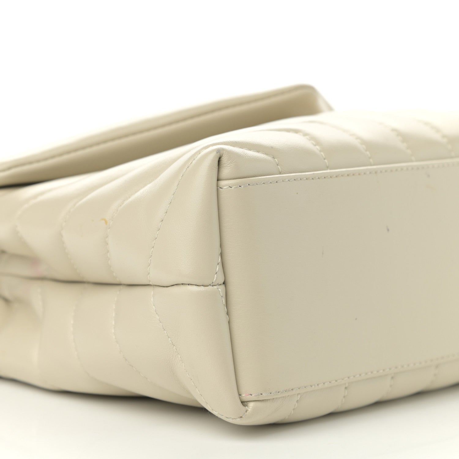 Saint Laurent Calfskin Y Quilted Monogram Small Loulou Chain Satchel Ivory 10 of 12