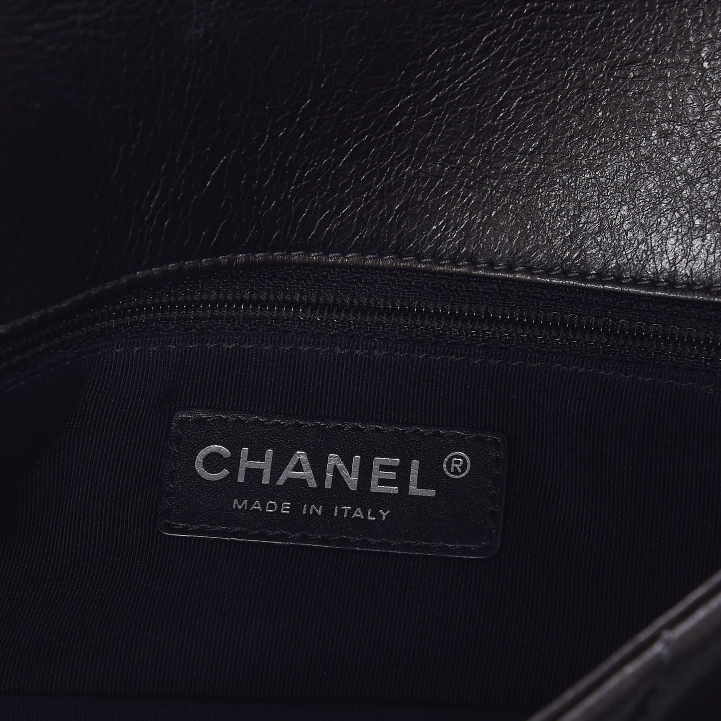 Metallic Aged Calfskin Quilted Small Chain Me Flap Black