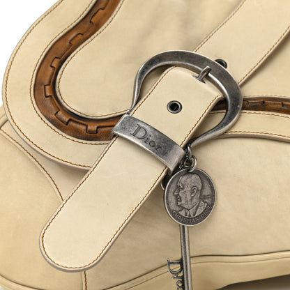 Christian Dior Calfskin Medium Gaucho Double Saddle Bag Ivory 8 of 17