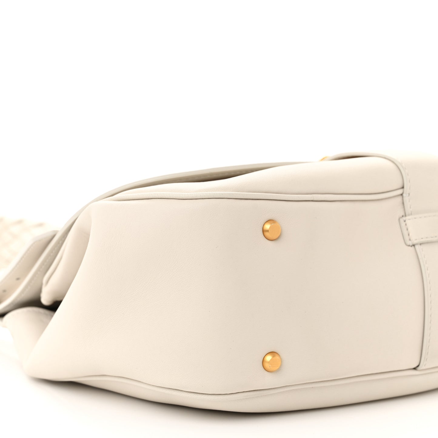 Nappa Intrecciato Strap Shoulder Bag White