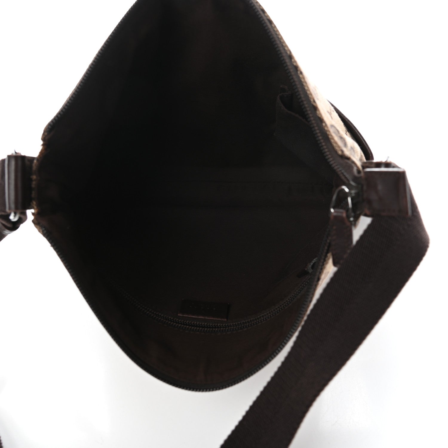 Gucci Monogram Calfskin Perforated Medium Flat Messenger Bag Dark Brown 5 of 9