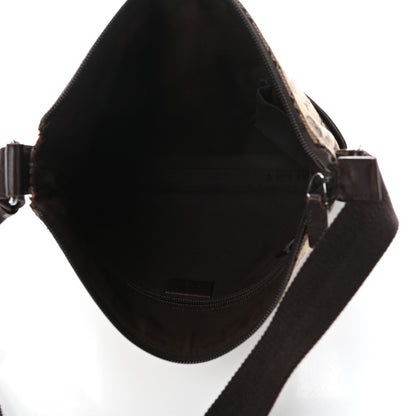 Gucci Monogram Calfskin Perforated Medium Flat Messenger Bag Dark Brown 5 of 9