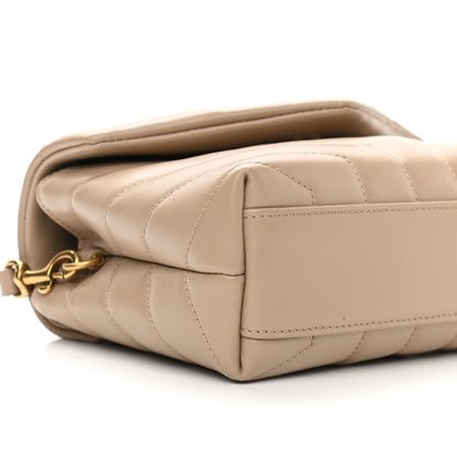 Saint Laurent Calfskin Y Quilted Monogram Toy Loulou Crossbody Bag Dark Beige 8 of 10