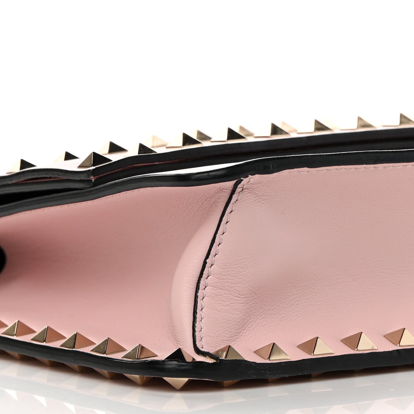 Vitello Rockstud Side Slip Crossbody Pink
