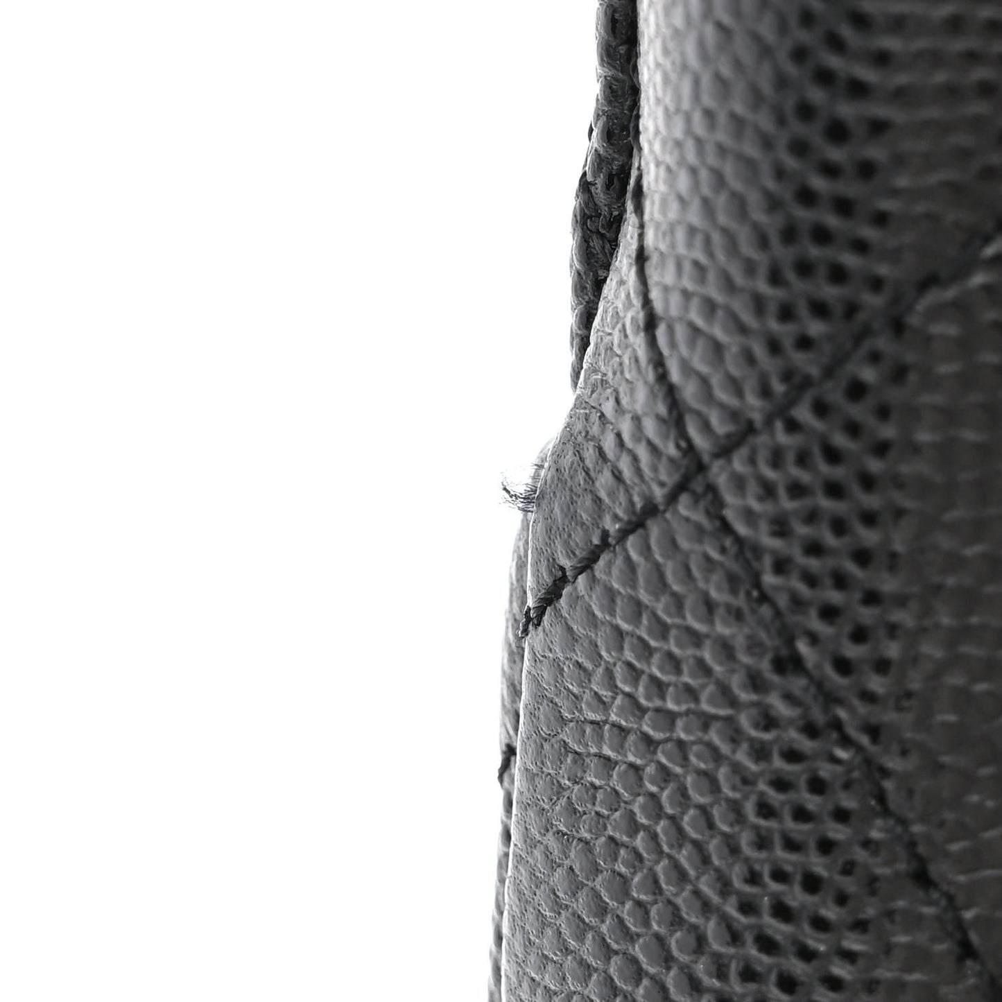 Caviar Quilted Large Shopping Tote Black