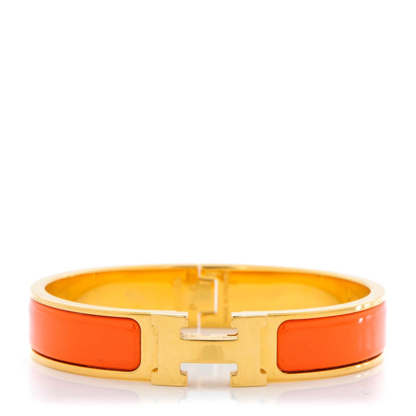 Enamel Narrow Clic Clac H Bracelet PM Orange