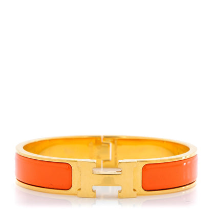 Hermes Enamel Narrow Clic Clac H Bracelet PM Orange 1 of 6