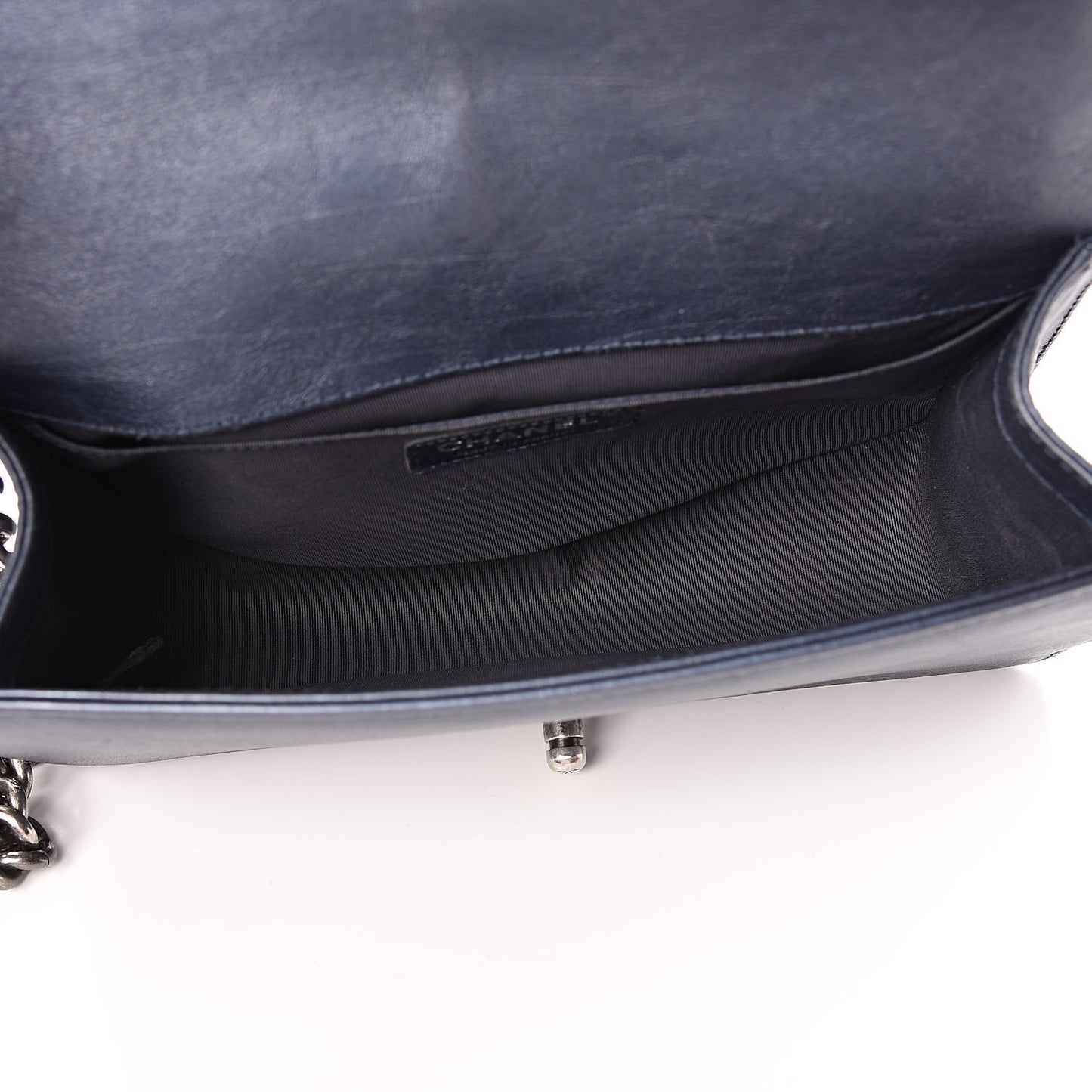 Calfskin Quilted Medium Boy Flap Dark Navy