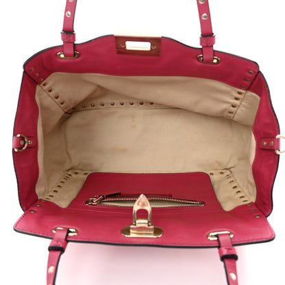 Valentino Garavani Vitello Small Rockstud Tote Cyclamin 5 of 12