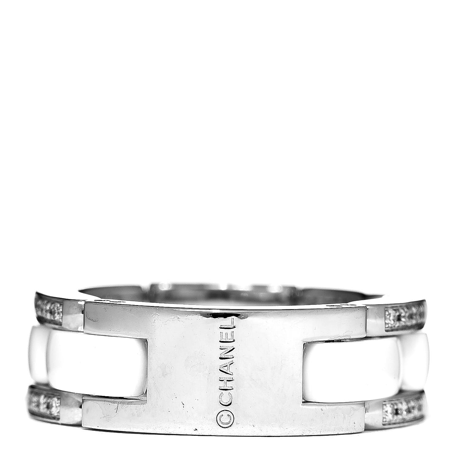 Chanel 18K White Gold Ceramic Diamond Medium Ultra Ring White 56 7.5 3 of 4