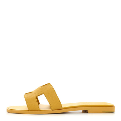 Hermes Epsom Oran Sandals 36 Jaune Sable 1 of 9