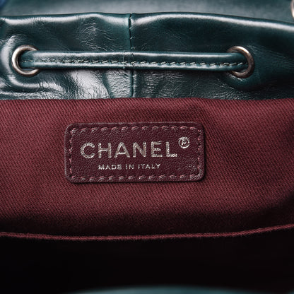 Chanel Glazed Calfskin Quilted Small Salzburg Mountain Backpack Dark Green 6 of 13