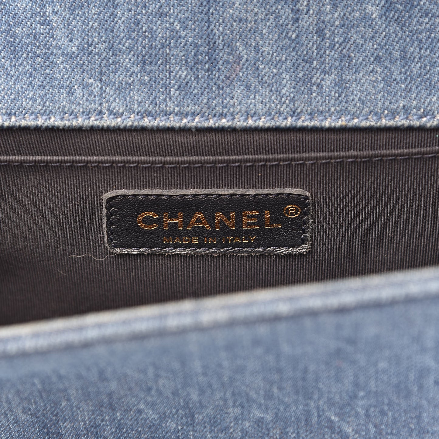 Denim Patchwork Medium Boy Flap Blue