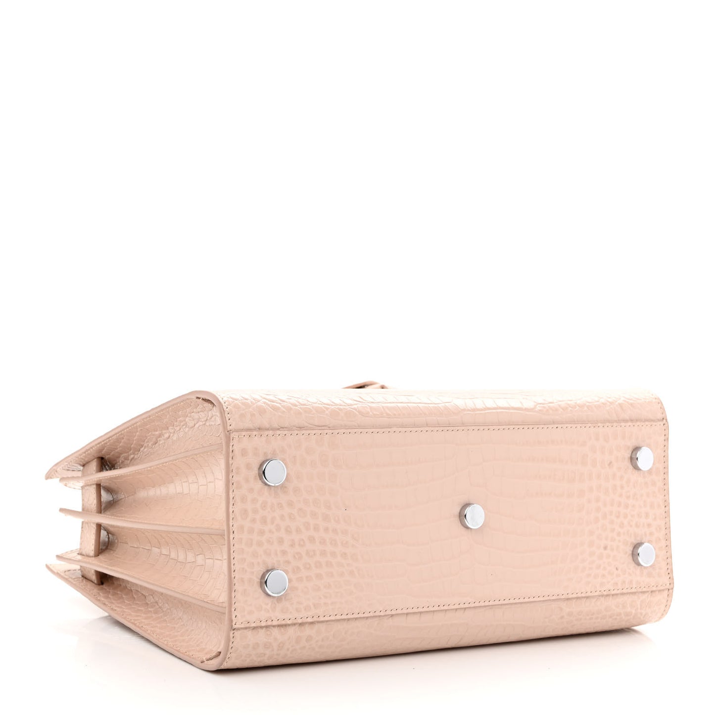 Calfskin Crocodile Embossed Baby Sac De Jour Rose Antic