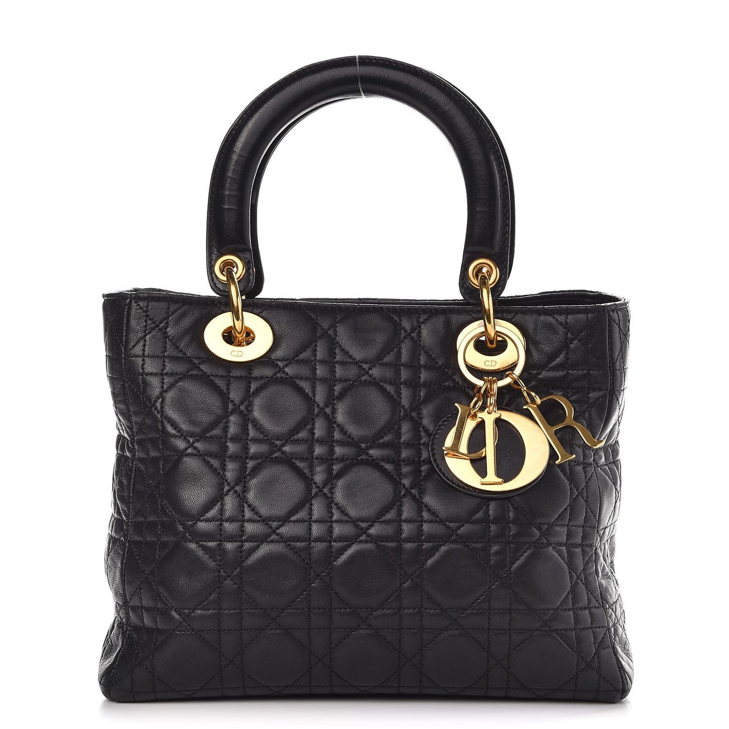 Lambskin Cannage Medium Lady Dior Black