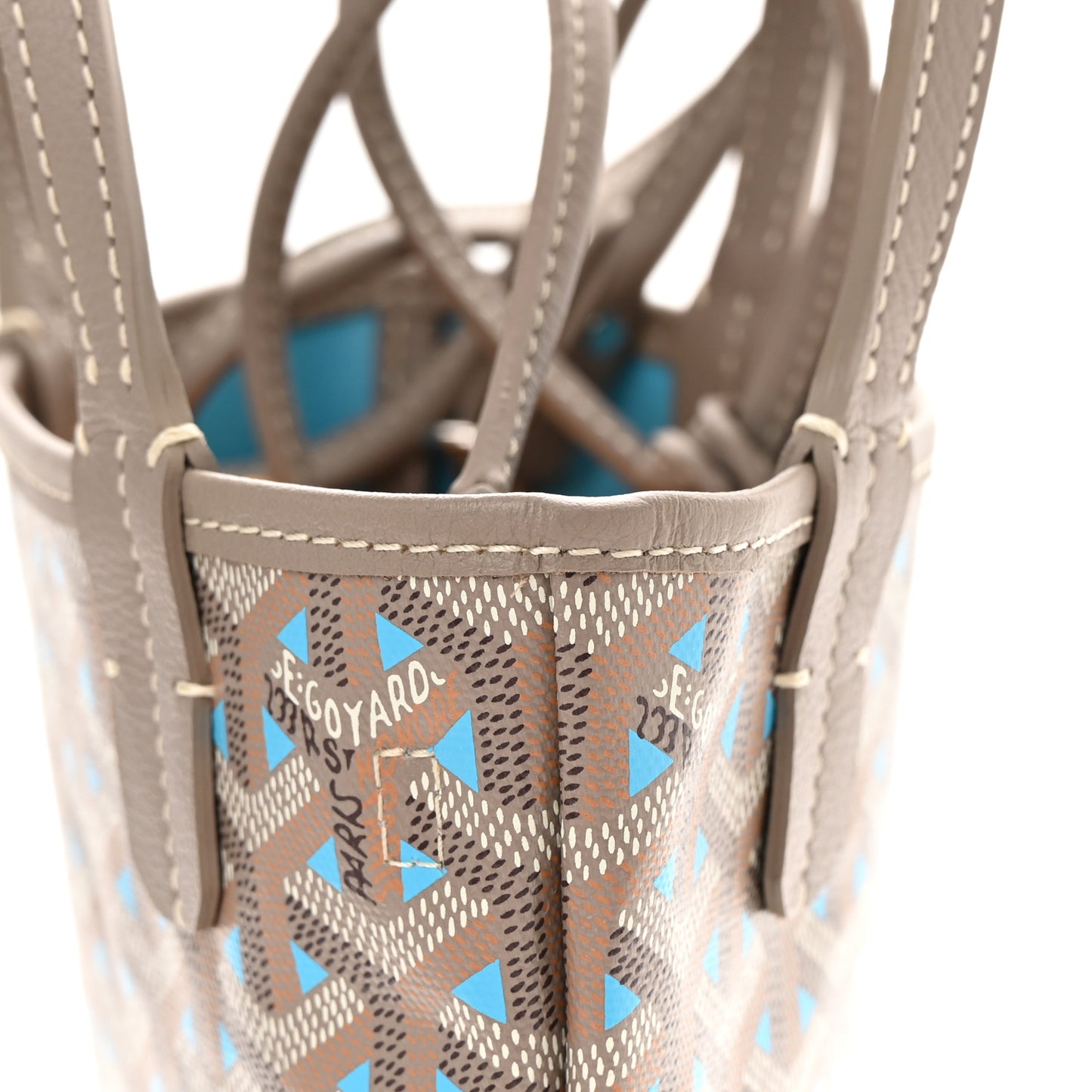 Goyardine Poitiers Claire Voie Tote Grege Turquoise
