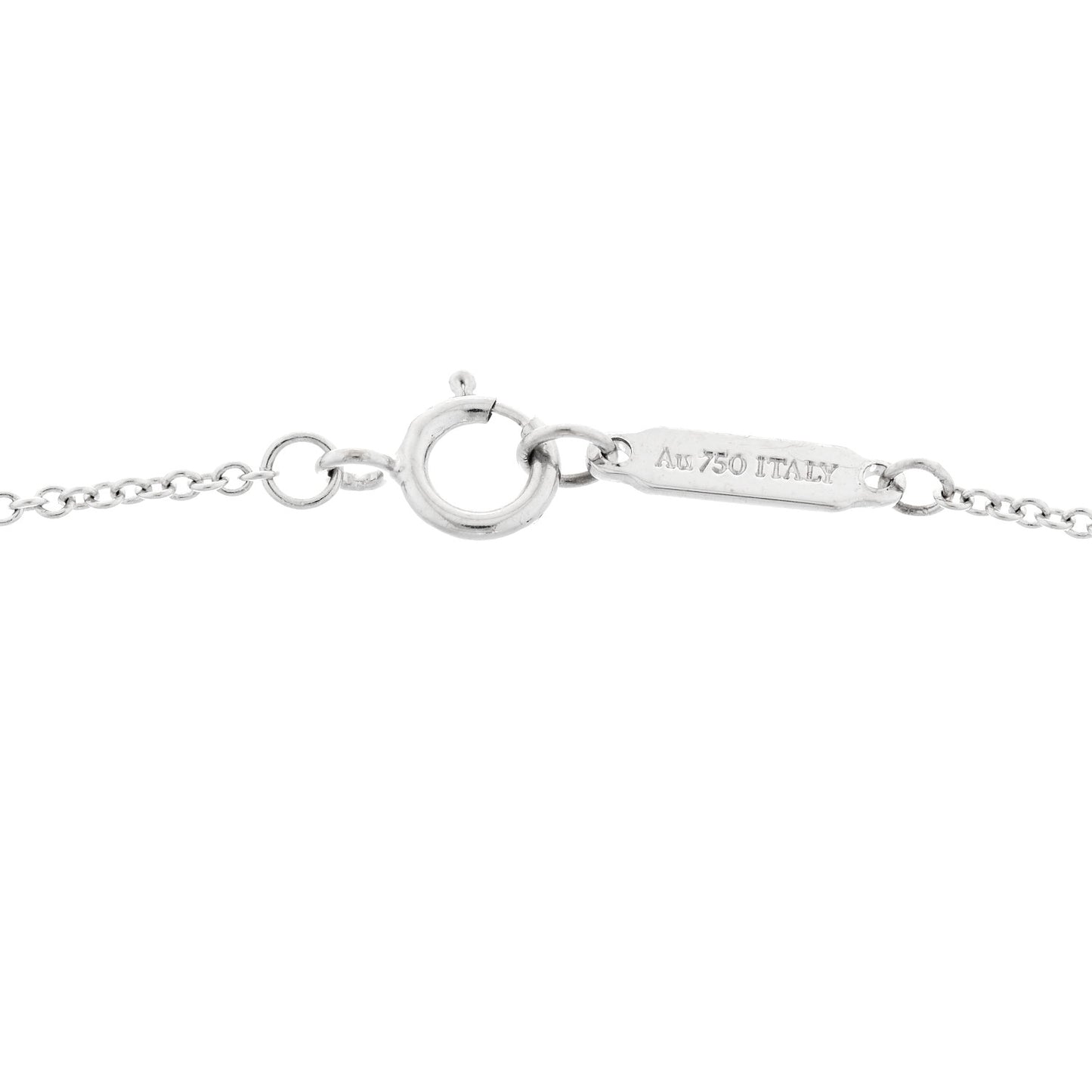 18K White Gold Diamond Small T Smile Pendant Necklace