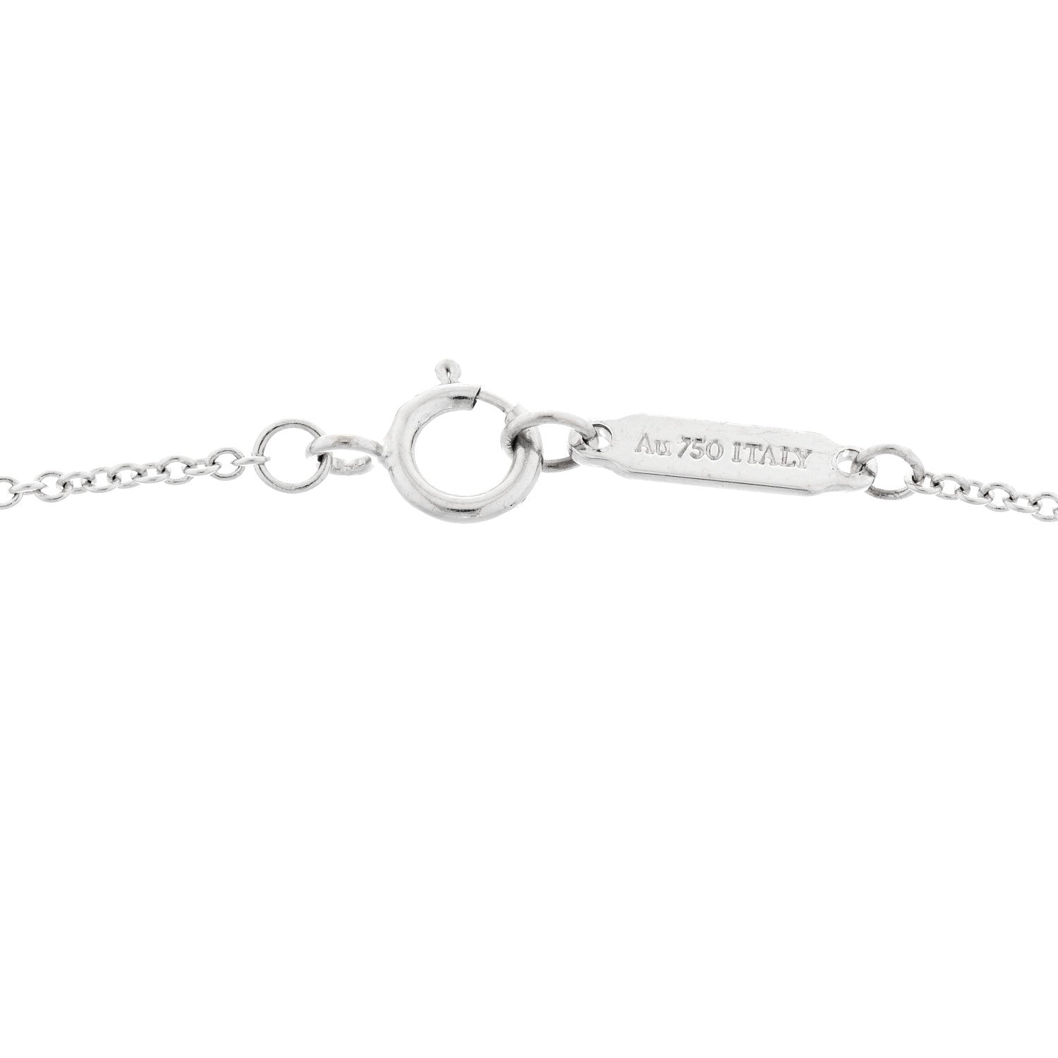 Tiffany 18K White Gold Diamond Small T Smile Pendant Necklace 5 of 6
