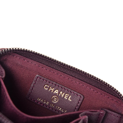 Chanel Caviar Quilted Boy Zip Around Coin Purse Wallet Dark Purple 6 of 9