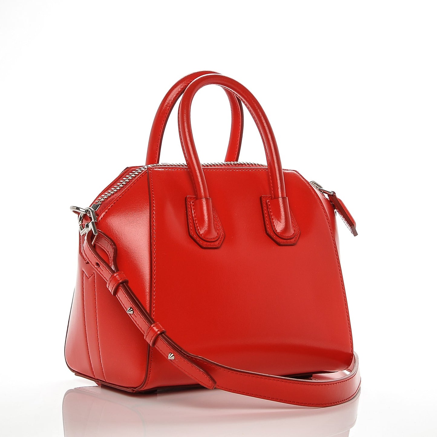Shiny Lord Calfskin Mini Antigona Red