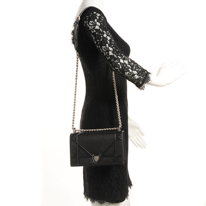 Christian Dior Grained Calfskin Small Diorama Flap Bag Black 2 of 8