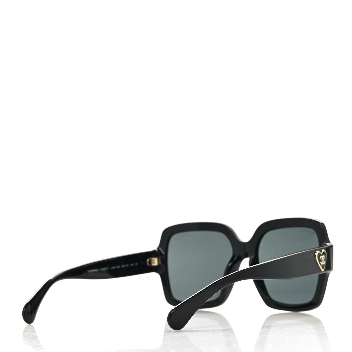 Chanel Acetate Square Heart Sunglasses 5479-A Black 4 of 8