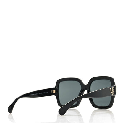 Chanel Acetate Square Heart Sunglasses 5479-A Black 4 of 8