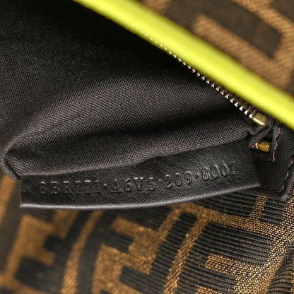 Fendi Fabric Jacquard FF 1974 Large Baguette Tobacco Moro Giallo Fluo 7 of 10