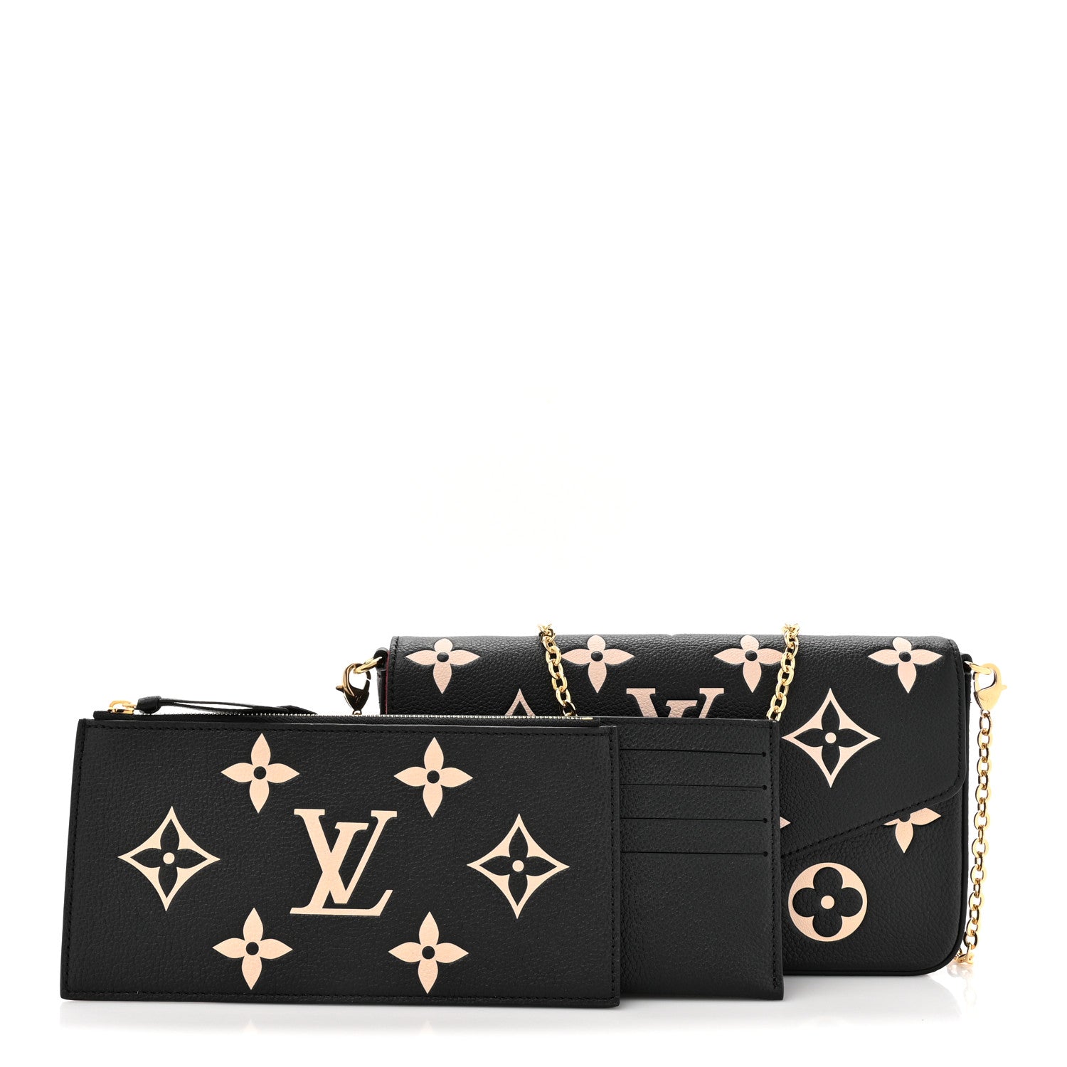 Louis Vuitton Empreinte Monogram Giant Felicie Pochette Black Beige 3 of 12