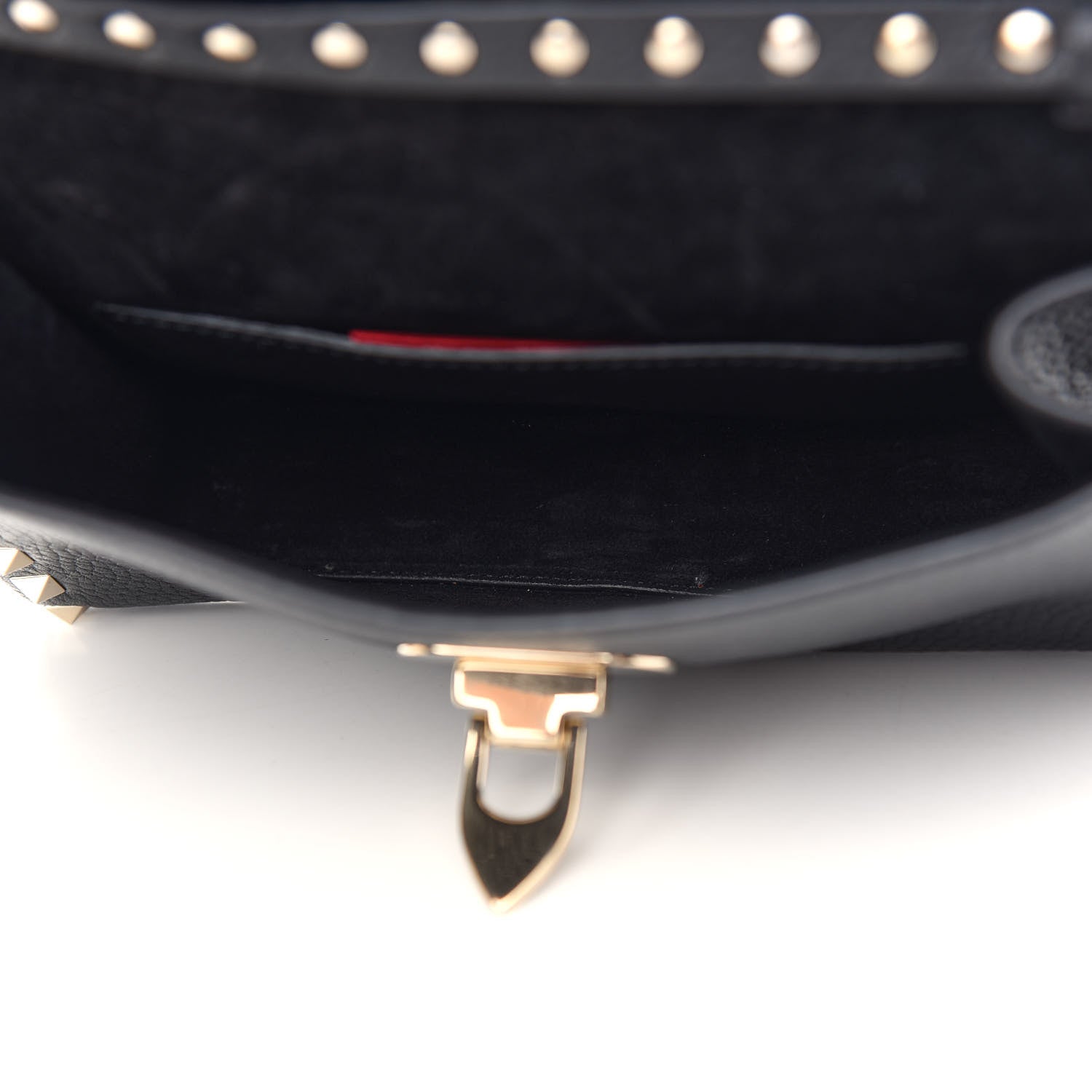 Valentino Garavani Pebbled Calfskin Medium Rockstud Flip Lock Crossbody Bag Black 4 of 7