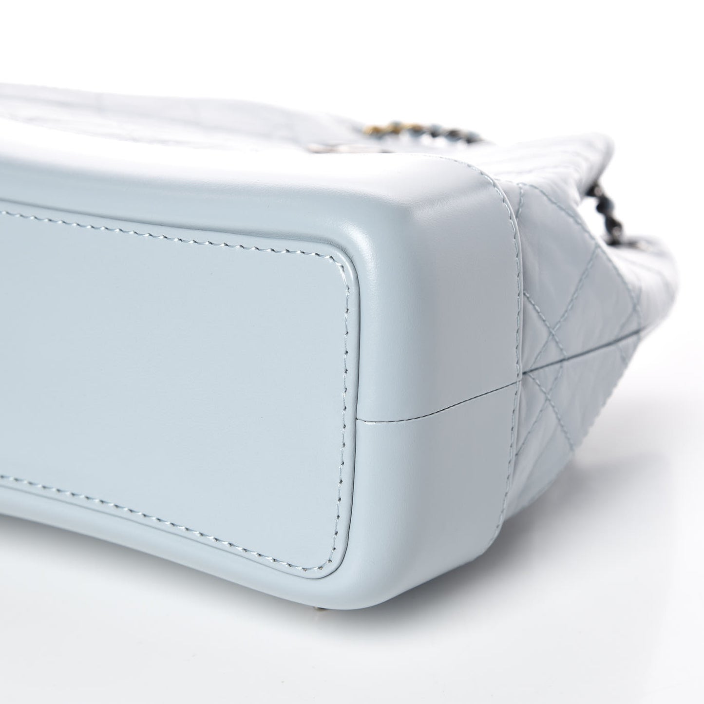 Aged Calfskin Quilted Small Gabrielle Backpack Light Blue