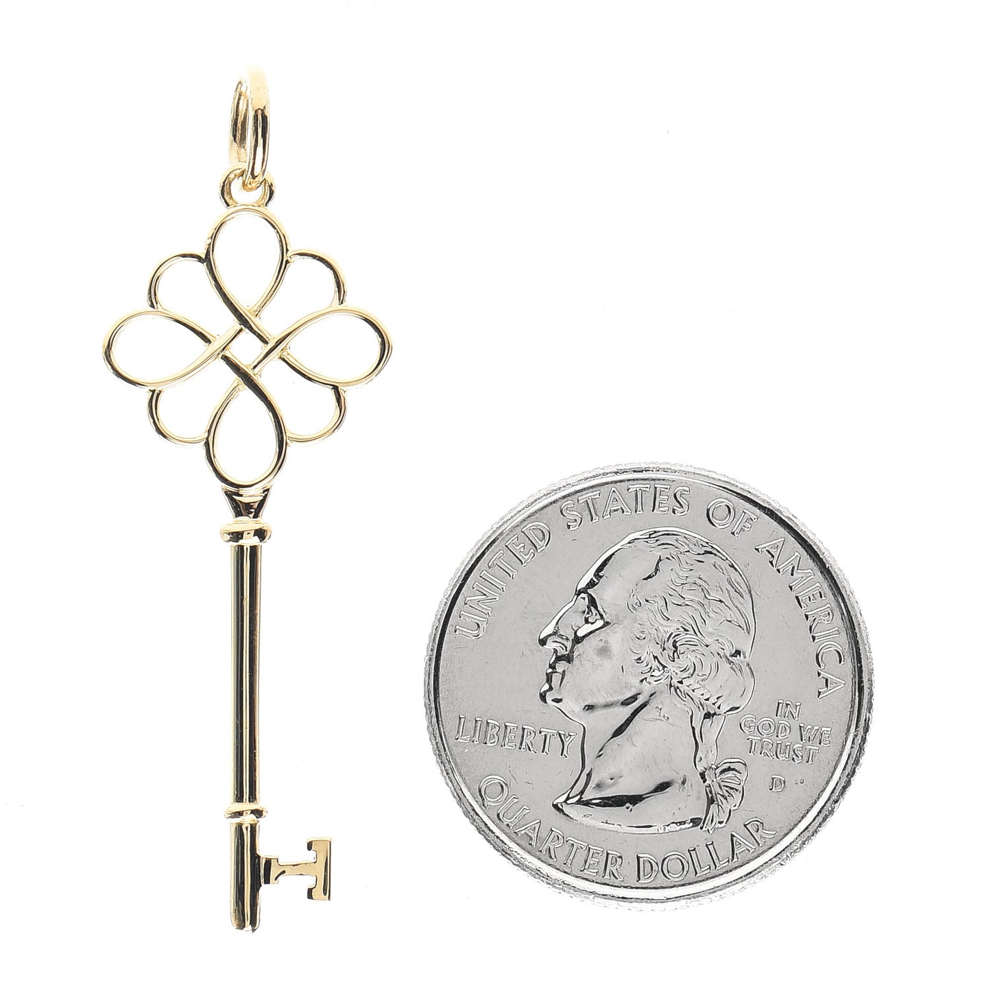 18K Yellow Gold Knot Key Pendant