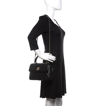 Chanel Lambskin Quilted Small Trendy CC Dual Handle Flap Bag Black 2 of 12