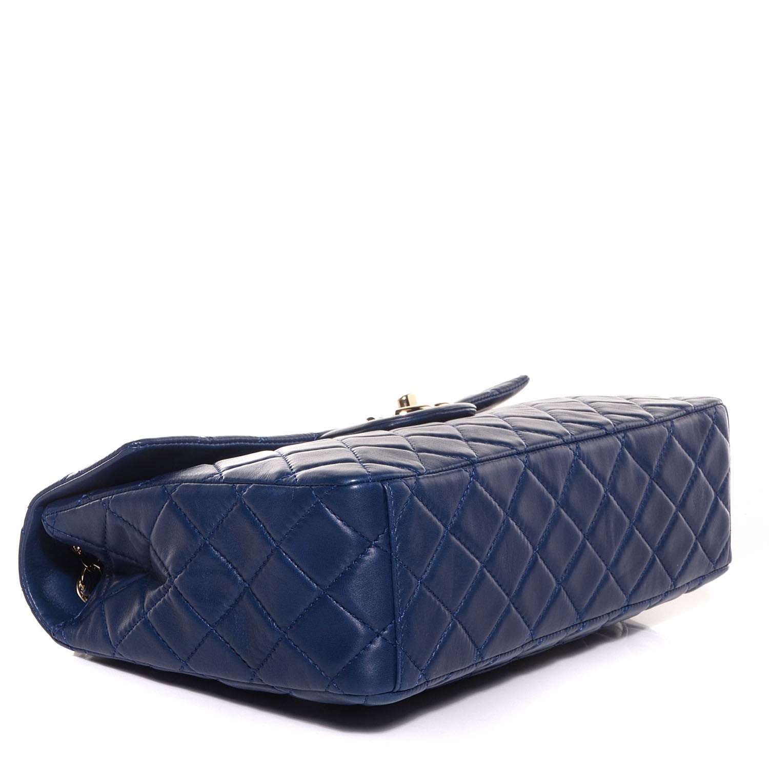 Chanel Lambskin Quilted Maxi Single Flap Dark Blue 4 of 9