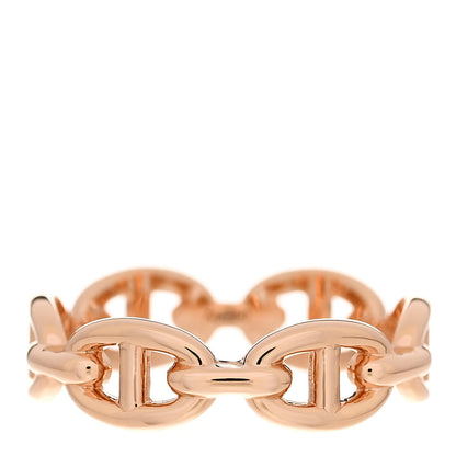 Hermes 18K Rose Gold PM Chaine d'Ancre Enchainee Ring 55 7.25 3 of 7
