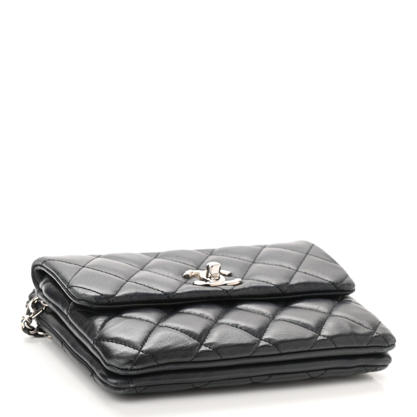Lambskin Quilted Daily Zippy Crossbody Black
