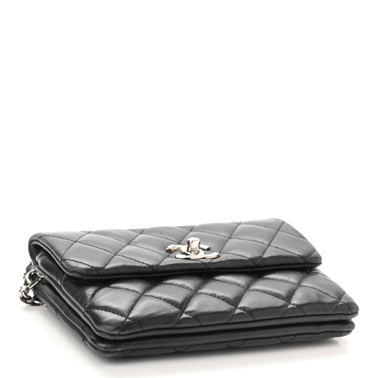 Chanel Lambskin Quilted Daily Zippy Crossbody Black 3 of 13