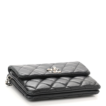Chanel Lambskin Quilted Daily Zippy Crossbody Black 3 of 13