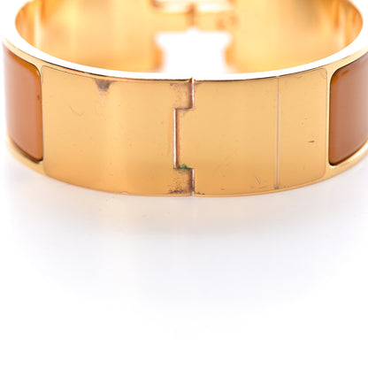 Hermes Enamel Wide Clic Clac H Bracelet PM Jaune Madras 6 of 9