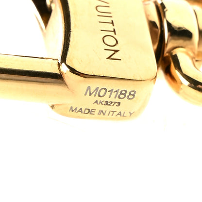 Louis Vuitton Brass Enamel Fleur De Monogram Bag Charm Chain Gold 3 of 3