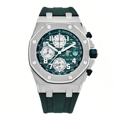 Audemars Piguet Titanium Rubber 42mm Royal Oak Offshore Chronograph Automatic Watch Green 26238TI.OO.A056CA.01 1 of 5