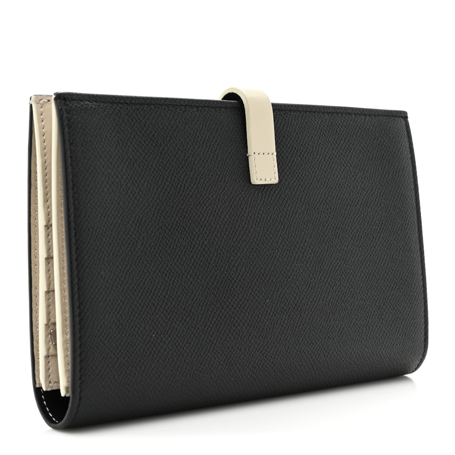 Celine Grained Calfskin Large Multifunction Strap Wallet Black Chalk 3 of 14