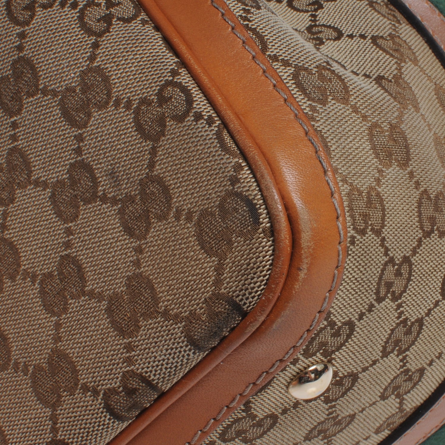 Gucci Monogram Vintage Web Medium Boston Tan 10 of 11